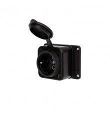 Розетка штепсельная влагозащищенная, с/з,16 А, IP54 каучук  111-111  REXANT