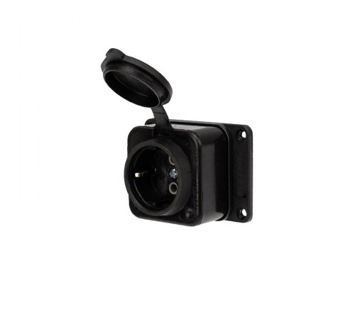 Розетка штепсельная влагозащищенная, с/з,16 А, IP54 каучук  111-111  REXANT