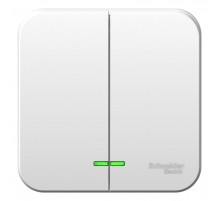 Blanca Белый О/У Выключатель 2-клавишный с подсветкой, 10А, 250B  BLNVA105101  SE