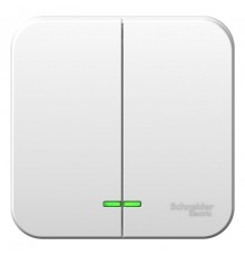 Blanca Белый О/У Выключатель 2-клавишный с подсветкой, 10А, 250B  BLNVA105101  SE