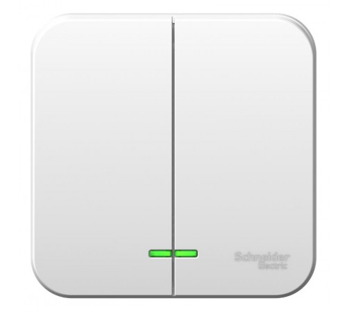 Blanca Белый О/У Выключатель 2-клавишный с подсветкой, 10А, 250B  BLNVA105101  SE