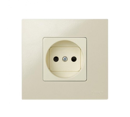 Simon 27 Розетка двухполюсная б/з, с защитными шторками, широкий модуль, S27, слоновая кость  27431-62  Simon