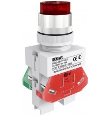 Выкл. кноп. ABLFP 22 мм LED кр. 24В AC/DC ВK-22   25070DEK  DEKraft