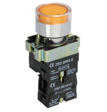 Кнопка управления LAY5-BW3561 с подсветкой желтый 1з   BBT50-BW-K05  IEK