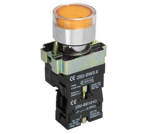 Кнопка управления LAY5-BW3561 с подсветкой желтый 1з   BBT50-BW-K05  IEK