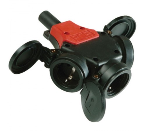 Розетка тройник с откидной  крышкой  DISS320163  DKC