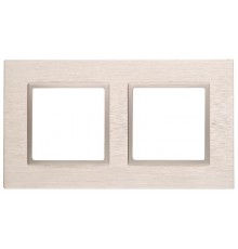 14-5202-04 Рамка на 2 поста, металл, Эра Elegance, шампань+шамп  Б0034548  ЭРА