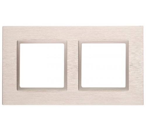 14-5202-04 Рамка на 2 поста, металл, Эра Elegance, шампань+шамп  Б0034548  ЭРА