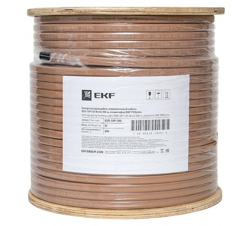 Саморегулирующийся нагревательный кабель ESR-33P (33 Вт/м) 200 м, полиолефин ESR-33P-200 EKF