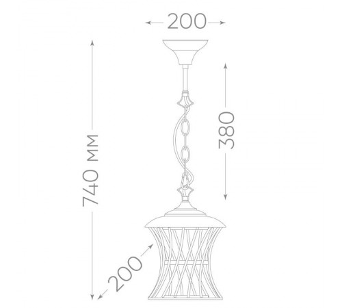 Светильник декоративный уличный PL525 60W 230V E27 200*200*740 мм черный (на цепочке)  11620  Feron