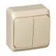Этюд Кремовый О/У Выключатель 2-клавишный с подсветкой  BA10-006K  SE