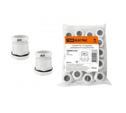 Сальник PGL 13.5 диаметр проводника 9-10 мм IP54  SQ0805-0102  TDM