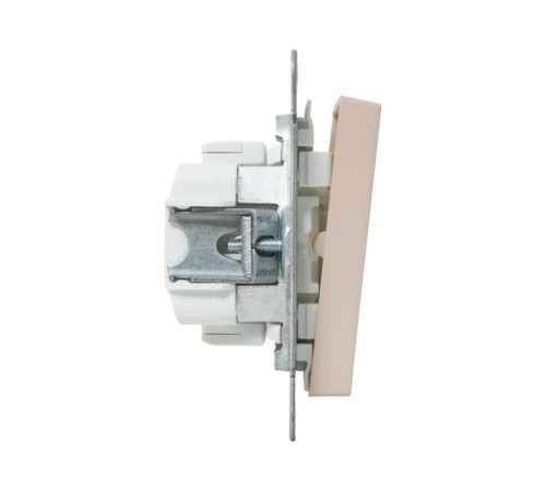 Механизм выключателя, одноклавишный, проходной, кремовый Эпика  UP1-SWI-11 EKF