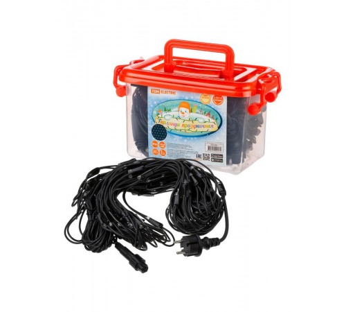 Гирлянда светодиодная "Сеть" 1,5х1,5 м, 120LED, 2700К, черный шнур, посл. подкл, IP65, 250 В,  SQ0361-0063  TDM ELECTRIC