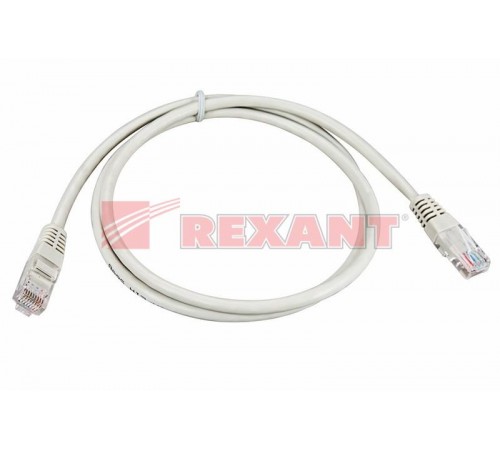 Патч-корд  UTP 5e кат. литой  0.5М  СЕРЫЙ  18-1001  REXANT