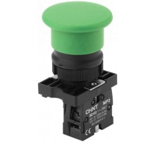 Кнопка управления "Грибок" 40мм самовозв. NP2-EC32 без подсветки зеленая 1НЗ, IP40 (R)  574093  CHINT