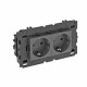 Розетка двойная 0° Modul45connect с з/к, 250 В, 16A (черный) (STD-D0C8 SWGR2)  6120440  OBO Bettermann