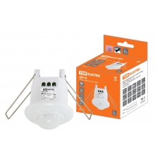 Датчик движения ДДТ-02 40мм, 800Вт, 10-900с, 6м, 3+лк, 120(сбоку)+360(сверху)гр, IP20,  SQ0324-0026  TDM