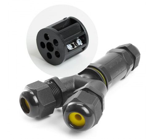 Соединитель-коннектор для проводов трехконтактный, водонепроницаемый, LD522/LD529  49187  STEKKER