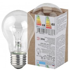 Лампа накаливания ЛОН A50 60-230-E27  (груша) 60Вт 230В Е27 в гофре  Б0039118  ЭРА
