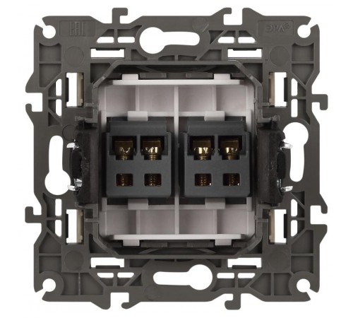 14-3112-02 Розетка аудио двойная, IP20, Эра Elegance, сл.кость  Б0034327  ЭРА