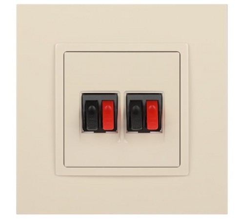 14-3112-02 Розетка аудио двойная, IP20, Эра Elegance, сл.кость  Б0034327  ЭРА