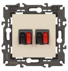 14-3112-02 Розетка аудио двойная, IP20, Эра Elegance, сл.кость  Б0034327  ЭРА