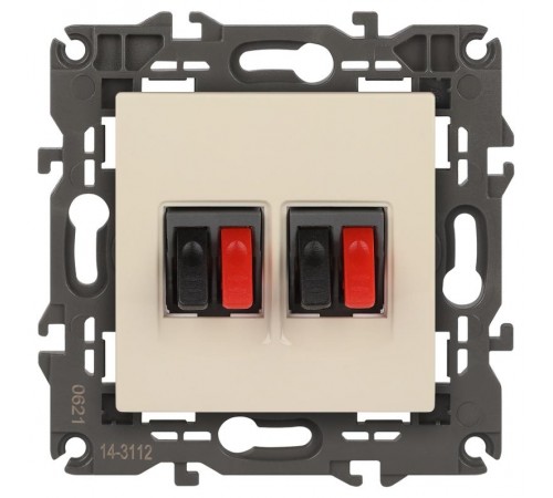 14-3112-02 Розетка аудио двойная, IP20, Эра Elegance, сл.кость  Б0034327  ЭРА