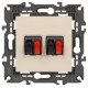 14-3112-02 Розетка аудио двойная, IP20, Эра Elegance, сл.кость  Б0034327  ЭРА
