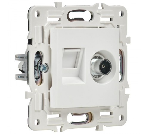 SKANDY Розетка двойная TV+RJ45 кат.6E SK-A15W арктический белый  SK-AK20-2-K01  IEK