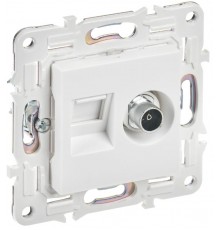 SKANDY Розетка двойная TV+RJ45 кат.6E SK-A15W арктический белый  SK-AK20-2-K01  IEK