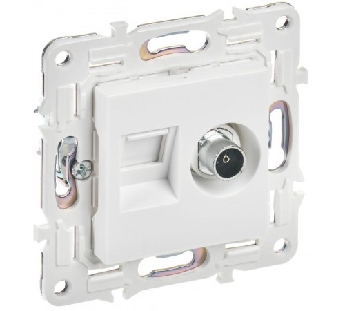 SKANDY Розетка двойная TV+RJ45 кат.6E SK-A15W арктический белый  SK-AK20-2-K01  IEK