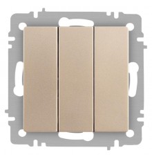 Выключатель Intro Accent 6-106-04 тройной, 10А-250В, IP20, СУ, AL/CU, шампань  Б0063538  Intro