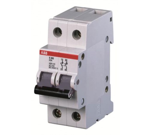 Рубильник 2 пол. E202g 100A рычаг серый  2CDE282001R1100  ABB