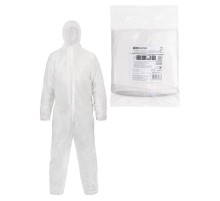 Комбинезон защитный одноразовый "Каспер Р40", на молнии, 40 г/м2, белый, разм. 56-58/182-188,  SQ1016-0324  TDM