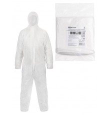 Комбинезон защитный одноразовый "Каспер Р40", на молнии, 40 г/м2, белый, разм. 56-58/182-188,  SQ1016-0324  TDM
