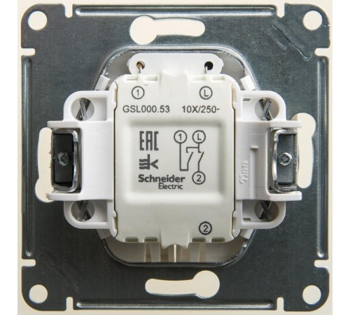 Glossa Перламутр Выключатель 2-клавишный с подсветкой сх.5а, 10АХ  GSL000653  SE