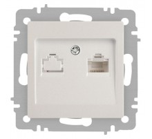 Розетка Intro Accent 6-303-06 информационная RJ45, IP20, СУ, перламутр  Б0063636  Intro