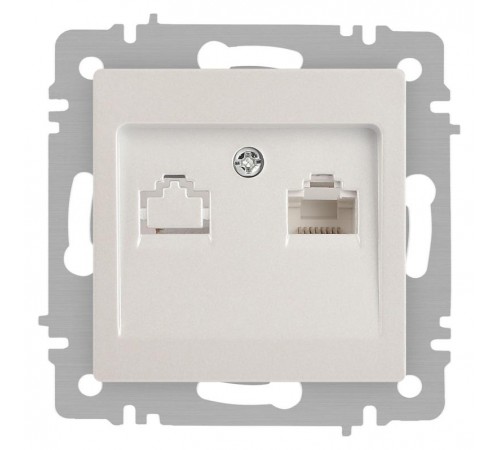 Розетка Intro Accent 6-303-06 информационная RJ45, IP20, СУ, перламутр  Б0063636  Intro