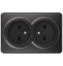Розетка Эксперт 11-2202-05 2х2P IP20 16A-250В ОУ Антрацит  Б0062997  ЭРА