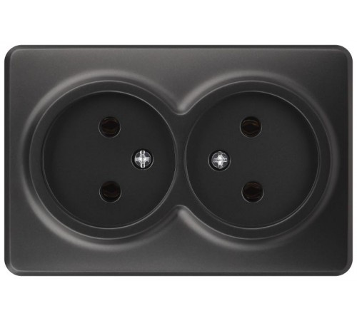 Розетка Эксперт 11-2202-05 2х2P IP20 16A-250В ОУ Антрацит  Б0062997  ЭРА