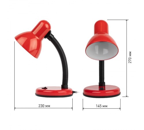 Светильник настольный N-211-E27-40W-R ЭРА N-211-E27-40W-R красный  Б0035057  ЭРА