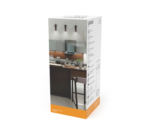 Светильник светодиодный накладной HD029 12W (черный/черный) 3000K 79x200мм  HD029  Gauss