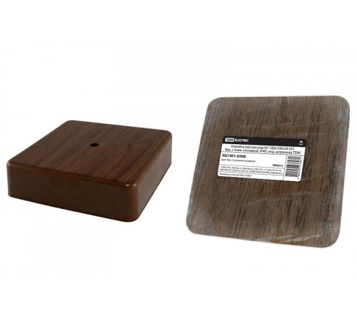 Коробка распределительная КР 100х100х29 о/п бук, с клем. колодкой, IP40, инд. штрихкод  SQ1401-0308  TDM