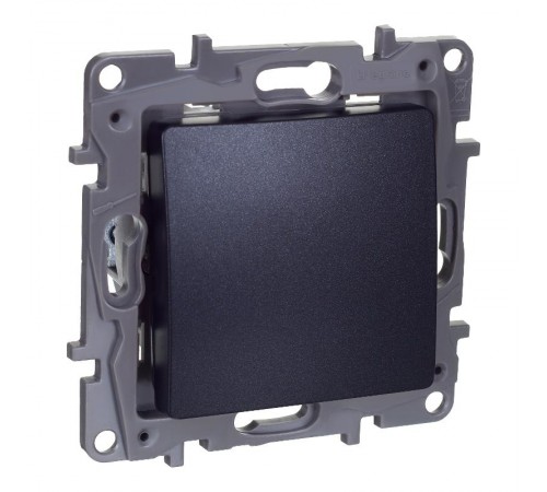 Etika Антрацит Переключатель перекрёстный 1-клавишный 10АХ винтовые зажимы   672649  Legrand
