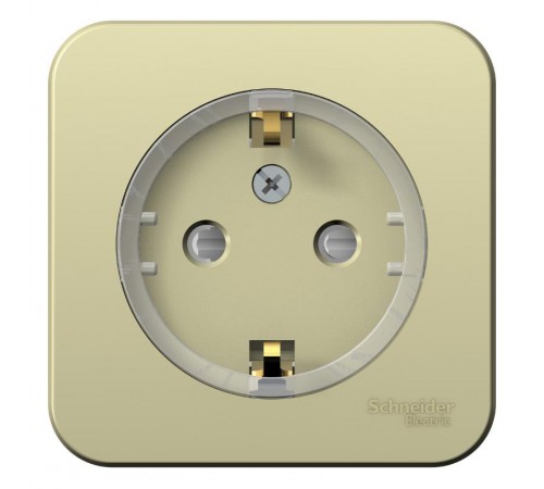 Blanca Бежевый О/У с изолирующей пластиной Розетка с з/к со шторк., (тонкая) 16А, 250В  BLNRA111117  SE