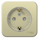 Blanca Бежевый О/У с изолирующей пластиной Розетка с з/к со шторк., (тонкая) 16А, 250В  BLNRA111117  SE
