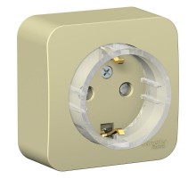 Blanca Бежевый О/У с изолирующей пластиной Розетка с з/к со шторк., (тонкая) 16А, 250В  BLNRA111117  SE
