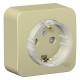 Blanca Бежевый О/У с изолирующей пластиной Розетка с з/к со шторк., (тонкая) 16А, 250В  BLNRA111117  SE