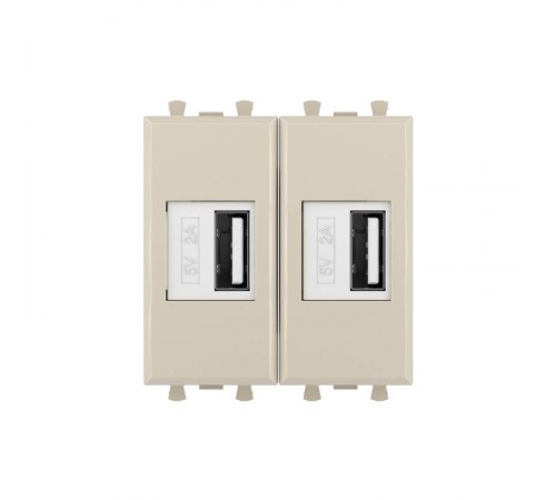 USB зарядное устройство "Ванильная дымка", "Avanti", 2.1А, 2 мод.  4405542  DKC